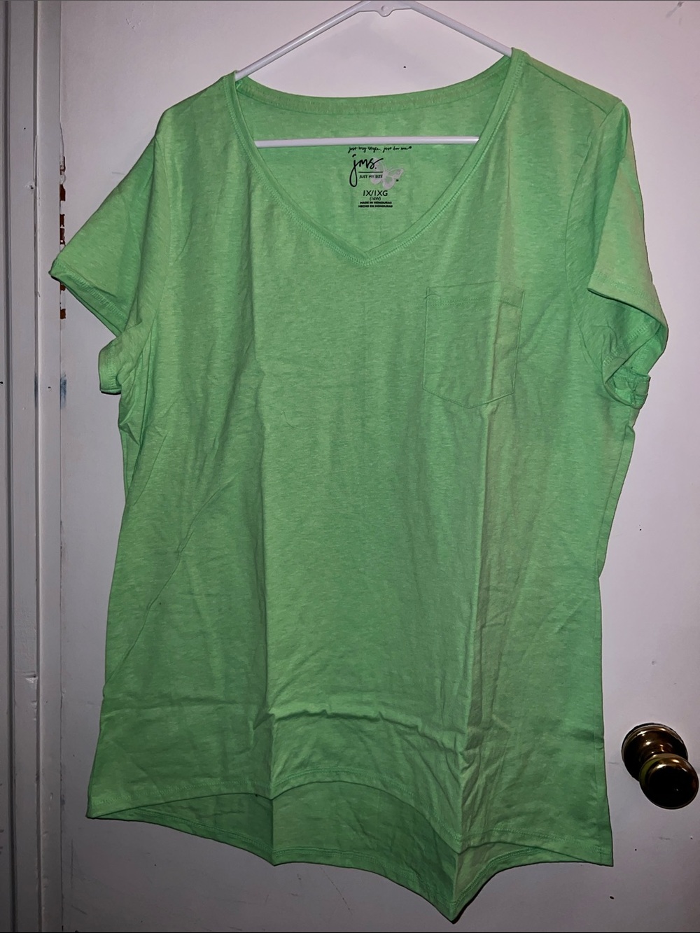 Just My Size Neon Lime Heather Short Sleeve Tee - 1X